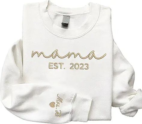 https://www.amazon.com/shop/milestonemoments Custom Embroidered Sweatshirt, Make Your Own Shirt, Basic Wear, Christmas Hoodie, Mama Sweatshirt, Custom Sweatshirts, Christmas Hoodies, Embroidered Sweatshirt, Embroidered Sweatshirts