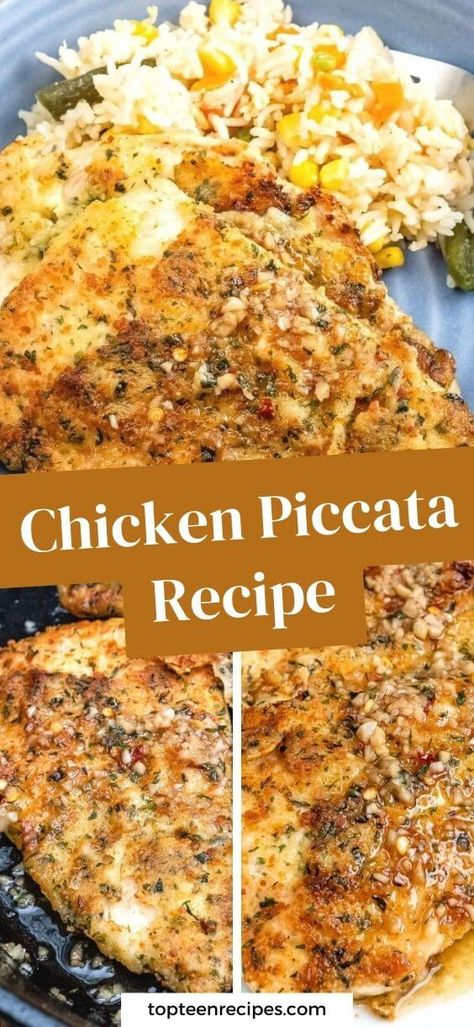 Chicken Piccata Recipe - Top Recipes Chicken Picada, Chicken Picante Recipe, Chicken Piccata Easy, Lemon Sauce For Chicken, Fast Easy Dinner, Weekly Dinner Menu, Chicken Piccata Recipe, Sweet Chicken, Breaded Chicken Breast