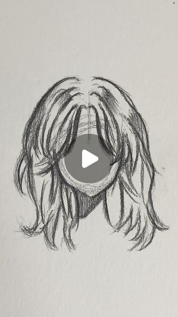 How To Draw Kawaii Hair, Drawing Hair For Beginners, How To Draw Curtain Bangs Step By Step, How To Draw Hair Short, How To Draw Hair With Bangs, Sketches Pencil Tutorial, Drawing People Hair, How To Draw Head Tutorials, Easy Hair Drawings Step By Step