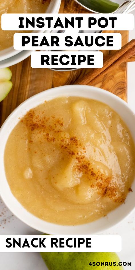 Move over applesauce! Instant Pot pear sauce is the homemade fruit sauce you need in your life and your belly this fall! #dessert #recipe Apple Pear Sauce Instant Pot, Instant Pot Pears Recipes, Asian Pear Applesauce, Pear Sauce Instant Pot, Pear Butter Recipe Instant Pot, Instant Pot Pear Recipes, Pear Sauce Recipe Canning, Applesauce Instant Pot, Vintage Meals