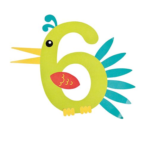 Number 6 Craft Kit - OrientalTrading.com Number 6 Craft, Preschool Number Crafts, Number Crafts, Bird Craft, Math Centers Kindergarten, Number Six, Numbers Preschool, Number 6, Preschool Math