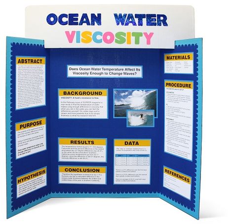 science fair project display board with Elmer’s tri-fold display board header card Science Fair Board Layout, Trifold Ideas, Science Fair Poster, Science Project Board, Tri Fold Poster Board, Project Display Boards, Trifold Board, Tri Fold Poster, Science Fair Board