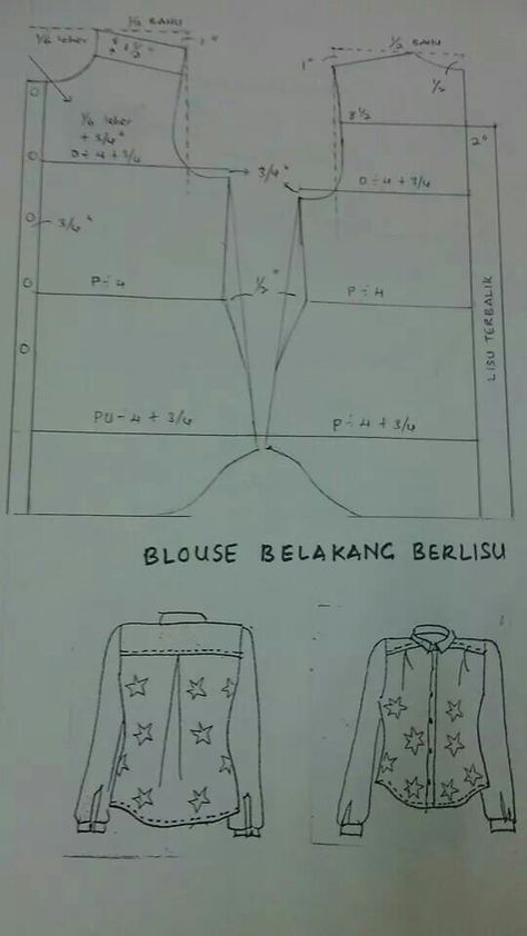 Shirt Blouse Pattern, Pola Blus, Projek Menjahit, Sewing Blouses, Bodice Pattern, Make Your Own Clothes, Fashion Sewing Tutorials, Girl Dress Patterns, Blouse Pattern Sewing