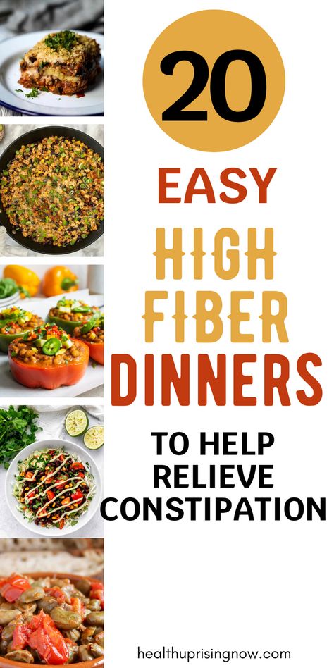 Check out our roundup of 20 gluten-free high-fiber dinner recipes! These tasty high fiber meals are perfect for anyone aiming to boost their fiber intake while sticking to a gluten-free diet. From hearty stews to vibrant salads, these high fiber recipes will keep you satisfied and support your digestive health.  gut health tips | healthy high fiber recipes | best high fiber meals | gluten free high fiber recipes | high fiber gluten free recipes | high fiber recipes High Fibre Recipes Dinners, Dinner With Fiber, Higher Fiber Meals, Fiber Rich Foods Dinners, Healthy Fiber Dinner Recipes, High Fiber Foods For Hemroids, High Fiber Meal Prep Recipes, Hi Fiber Meals, Meal Prep For The Week High Fiber