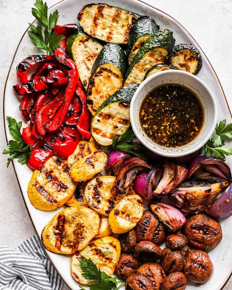 Grill Vegetables In Oven, Mixed Grilled Vegetables, Vegetable Skewers Grilled Marinade, Greek Grilled Vegetables, Grilled Vegetables On The Grill, Grilled Veggies On The Grill, Grilled Veggies Recipes, Marinated Grilled Vegetables, Roasted Summer Vegetables