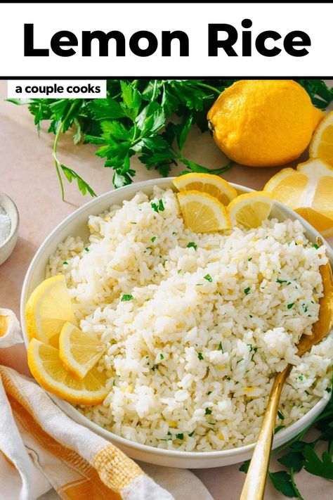 Lemon Rice Recipes, Dinner Ideas Vegetarian, Lemon Rice Recipe, Best Fish Recipes, Honey Glazed Salmon, Winter Salad Recipes, Salad Dressing Recipes Healthy, A Couple Cooks, Easy Rice Recipes