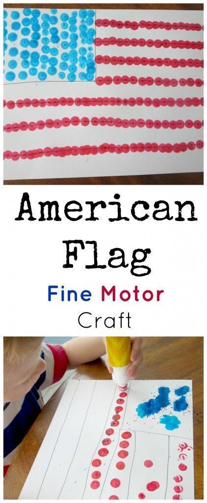 This 4th of July flag craft with dot markers is simple, but as my preschool son said, "It's funner than I thought it would be!" American Flag Fine Motor Craft  | Patriotic | American Flag | Red, White and Blue | Memorial Day | July 4th Patriotic Activities, Fourth Of July Crafts For Kids, July Activities, Preschool Fine Motor Activities, Flag Crafts, Preschool Fine Motor, Summer Preschool, Dot Markers, Patriotic Crafts