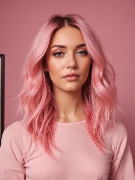 42 Pink Hair Color Ideas That Are So Good, You’ll Want to Try Them All – Scan to Talk Pink Hair For Olive Skin, Pink Hair Full Head, Older Woman Pink Hair, Rooted Pink Hair, Pastel Pink Hair With Bangs, What To Wear With Pink Hair, Light Pink Ombre Hair, Ombré Pink Hair, Medium Length Pink Hair