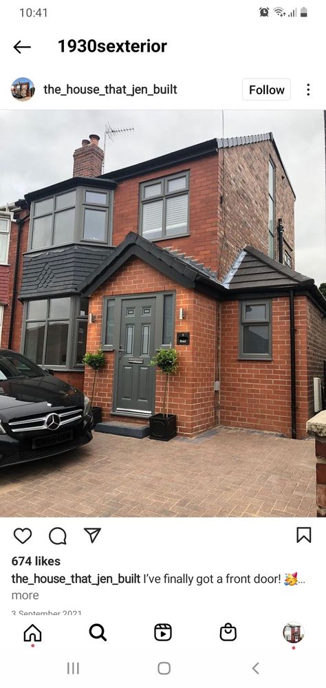 1930 Semi Detached House Exterior, Semi Detached Porch Ideas, 1930s Porch Extension, Porch Extension Uk, Front Porch Design Uk, Semi Detached House Exterior, Side Extension Semi Detached, Red Brick Porch, 1930 House Exterior