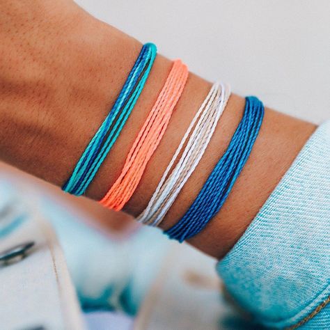 Vsco Beach, Pura Vida Bracelets, Hang Ten, Pinky Promise, Marine Blue, White Sand, Bracelet Patterns, Discount Code, Under The Sea