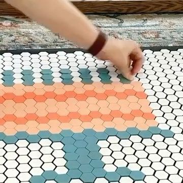 Letterfolk on Instagram: "I got our Tile Mat ready for our (almost) three-year-old’s birthday in Stories this week. Here’s a peek at the process, in case you missed it!🎉 #tilemat #letterfolk #birthdaydecor" Letter Folk, Tile Mat, Mat Ideas, The Process, Birthday Decorations, Year Old, Tile, Birthday, On Instagram