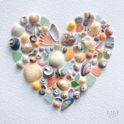 Answers to the three questions I am asked the most: Glue: PVA or hot glue (I’ve had a LOT of practice at hiding the glue so there’s no… | Instagram D I Y Crafts, Bust A Groove, Seashell Heart, Seashell Bracelet, She Sells Seashells, Beachy Decor, T Love, Sea Glass Art, Out Back