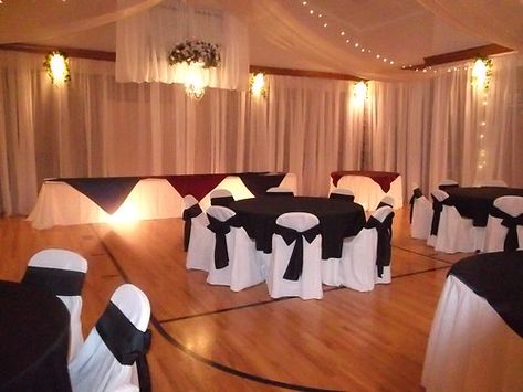 Gym Wedding Reception, Lds Wedding Reception, Lds Weddings Reception, Wedding Hall Decorations, Elegant Wedding Venues, Wedding Reception Decor, Lds Wedding, Gym Wedding, Gym Ideas