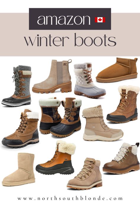 Amazon Canada Canadian Women's Winter Boots, keeping you warm and dry in cold temperatures, all winter long. Women Snow Boots Outfit, Comfortable Boots For Women Fall Winter, Womens Snow Boots Outfit, Cute Waterproof Boots, Women’s Winter Shoes, Womens Winter Boots Outfits, Women’s Winter Boots, Winter Boots 2024, Cute Winter Boots For Women