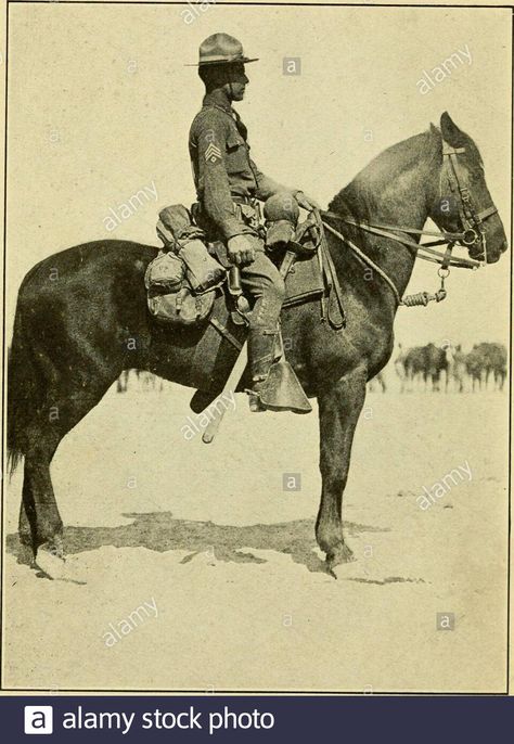 . Manual for noncommissioned officers and privates of cavalry of the Army of the United States. 1917. To be also used by engineer companies (mounted) for cavalry instruction and training. McCLELLAN SADDLE.Full pack, near side.. 366°—17. 34-2 McCLELLAN SADDLE.Full pack, off side. Stock Photo Academy Aesthetic, Saddle Bags Horse, Army History, American Military History, Cow Boys, Cowboy Pictures, Western Horse Tack, Horse World, Military Photos