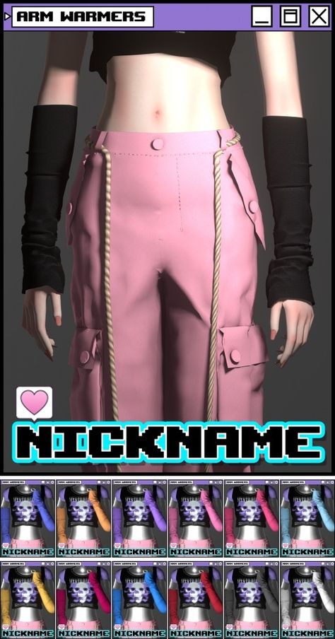 Give Me A Nickname, Sims 4 Socks, Maxis Match Cc Sims 4, Girly Tops, Sims 4 Cc And Mods, Pink Gloves, Sims 4 Cc Skin, 4 Characters, Clothes Art