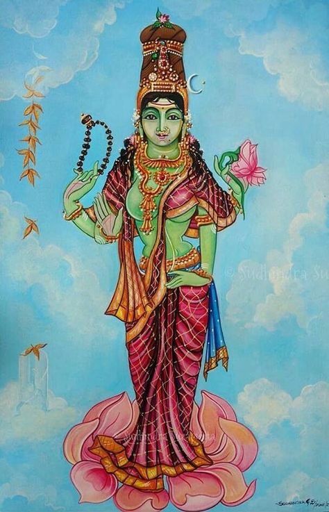 Aadishakti Maa, Kaalratri Devi, Kali Art, Shilpa Shastra, Lalitha Tripurasundari, Meenakshi Amman, Devi Maa, Temple Drawing, Indian Traditional Paintings