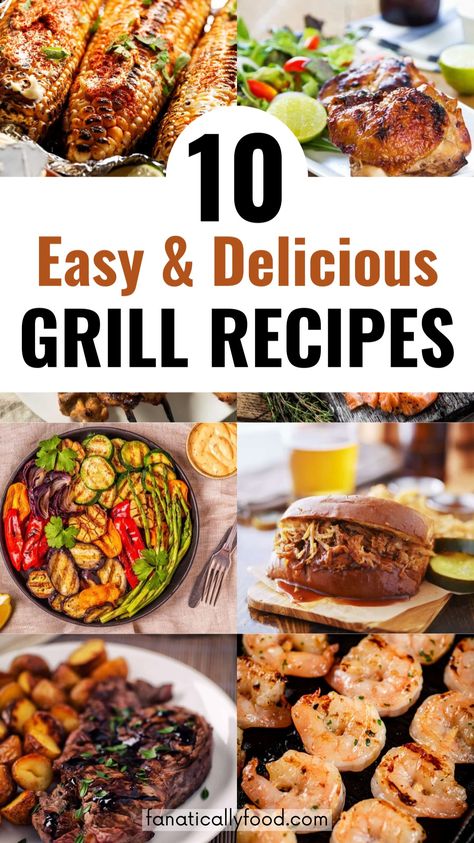 Searching for easy summer grilling recipes the whole family will love? Check out these 10 easy and healthy summer recipes on the grill! From side dishes and steak to seafood and foil packets, find the best summer BBQ recipes all in one place for delicious and easy summer dinner recipes and summer meals. Grilled Dinner Ideas Summer, Summer Grill Recipes, Recipes On The Grill, Delicious Grill Recipes, Easy Summer Dinner Recipes, Easy Summer Grilling Recipes, Easy Summer Dinner, Bbq Pulled Pork Sandwiches, Summer Dinner Recipes