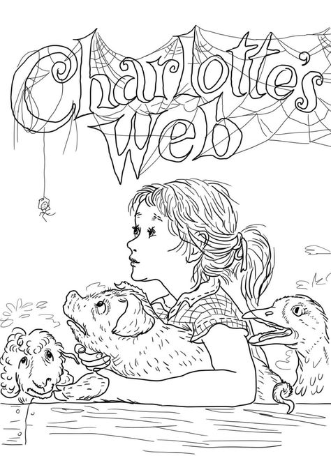 Charlotte's Web Coloring Pages | K5 Worksheets Charolettes Web, Charlottes Web Activities, Charlotte's Web Book, Kids Barn, Charlotte’s Web, Web Activity, Charlotte's Web, Web Colors, Unit Studies