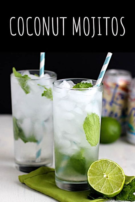 Coconut Rum Mojito Recipe, Coconut Mojitos, Coconut Mojito, Booze Drink, Champagne Punch, Mint Simple Syrup, Mojito Recipe, Boozy Drinks, Fancy Drinks