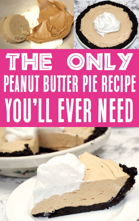 Pb Pie Oreo Crust, Choc Peanut Butter Pie No Bake, Chocolate Peanut Butter Pie No Bake Easy, Peanut Butter Pie With Eagle Brand Milk, Pb Pie No Bake, Pie Recipes Easy No Bake, Chocolate Peanut Butter Pie No Bake, Peanut Butter Chocolate Pie No Bake, Fluffy Peanut Butter Pie