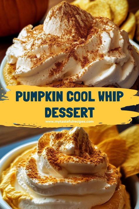 Treat your taste buds to this delightful Pumpkin Cool Whip Dessert! Creamy, pumpkin-spiced, and topped with fluffy Cool Whip, it’s an easy, no-bake dessert that’s perfect for Thanksgiving or any fall occasion. Pumpkin Cool Whip Dessert, Pumpkin Cool Whip, Recipes With Cool Whip, Whipped Pumpkin, Cool Whip Desserts, Pumpkin Mousse, Whip It, Vanilla Whipped Cream, Themed Desserts