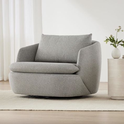 A Cool Spinner: West Elm Crescent Grand Swivel Chair Drum Chair, Curved Chair, Arizona House, Room Addition, Makeup Images, Cozy Chair, Chair And A Half, Florida House, Room Redo