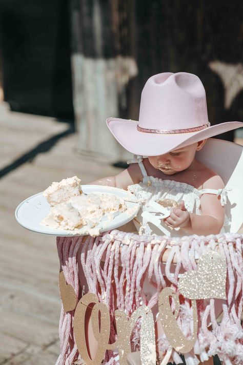 Romy and Piper Turn One - Palms to Pines Pink Cowgirl Birthday, Dolly Parton Birthday, Rodeo Baby, Rodeo Birthday Parties, Cow Birthday Parties, Barnyard Birthday Party, Western Birthday Party, Rodeo Party, Farm Themed Birthday Party