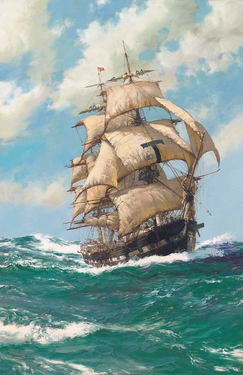 Montague Dawson, Navi A Vela, Old Sailing Ships, Clipper Ship, Maritime Art, Marine Art, Sailing Vessel, Ship Drawing, Ship Paintings