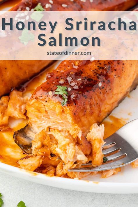 Delight your taste buds with a quick and easy dinner! Whip up this delectable Honey Sriracha Salmon in just 30 minutes, packed with the perfect balance of sweetness and heat. Discover how effortless it is to make in an air fryer, or follow the stovetop and oven instructions for a variation in cooking style. Siracha Salmon, Sriracha Salmon Recipes, Honey Sriracha Salmon, Honey Siracha, Sriracha Salmon, Oven Salmon, Healthy Spring Recipes, Spring Recipes Dinner, Family Breakfast Recipes