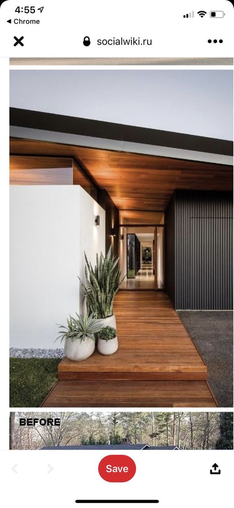 Wooden Steps, Mid Century Architecture, Boy Aesthetic, Design Del Prodotto, Exterior House Colors, Mid Century Modern House, Modern Exterior, Villa Design, Facade House