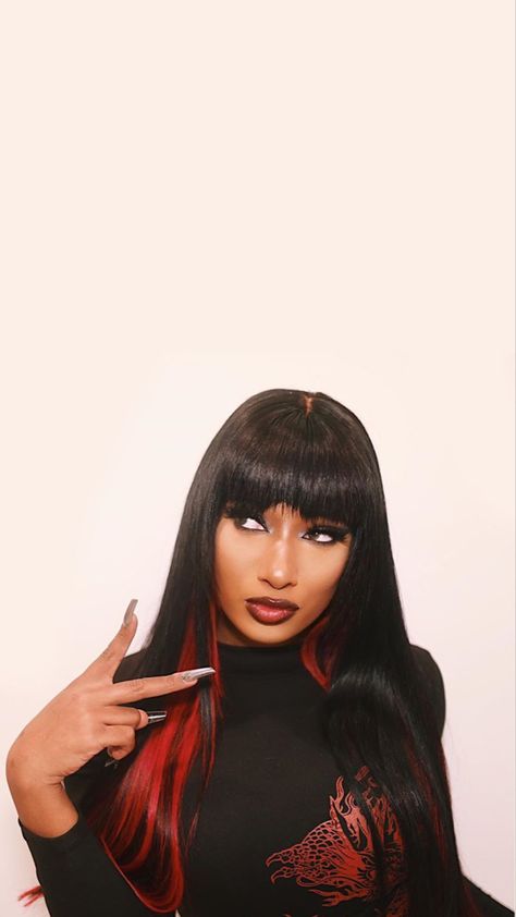 Megan Good Wallpaper, Meg Thee Stallion Aesthetic Wallpaper, Megan Thee Stallion Lockscreen, Megan Thee Stallion Wallpaper, Megan Thee Stallion Aesthetic Black, Megan Thee Stallion Red Aesthetic, Megan Thee Stallion Red Hair, Megan Thee Stallion Poster Prints, Female Rappers