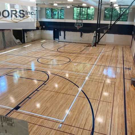 60 year old floor made new by Floors Inc. Indoor Basketball Court Aesthetic, Home Basketball Court, Dream Gym, Sport Bar, Indoor Basketball Court, Basketball Gym, 80s Stuff, Indoor Basketball, Basketball Courts