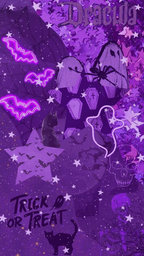 #halloween #purple Space Themed Wallpaper, Eevee Wallpaper, Witch Wallpaper, Cool Galaxy Wallpapers, Halloween Purple, Halloween Wallpaper Cute, Cute Fall Wallpaper, Purple Halloween, Halloween Wallpaper Iphone