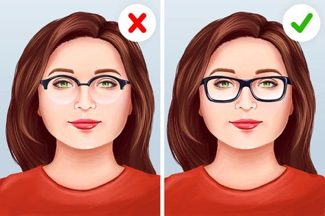 How to Choose Glasses for Your Face Shape / 5-Minute Crafts Glasses For Big Faces, Short Hair Glasses Women, Glasses For Big Nose, Square Face Sunglasses, Glasses For Long Faces, Eyeglasses For Round Face, Big Glasses Frames, Glasses For Oval Faces, Rectangle Face Shape