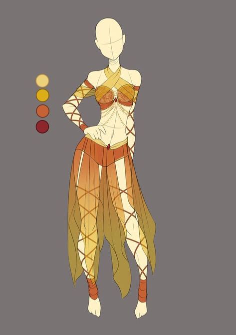 Earthy tones belly dancer inspired outfit #danceoutfits Queen Character Design, Monochrome Artwork, Outfit References, Anime Kimono, Art Outfits, Outfit Styles, Clothes Girl, Royal Dresses, Drawing Anime Clothes