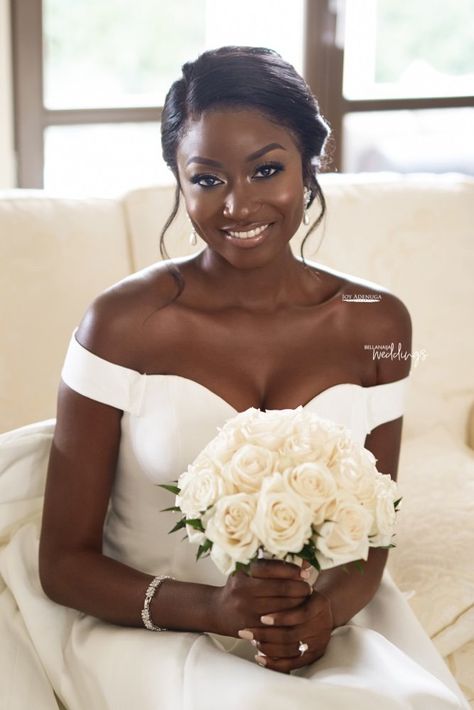 How to get a natural bridal glam look by Joy Adenuga Black Brides Hairstyles, Black Bridal Makeup, Black Wedding Hairstyles, Black Bridal, Braut Make-up, Black Bride, Brides Magazine, Wedding Hairstyles Updo, Wedding Updo