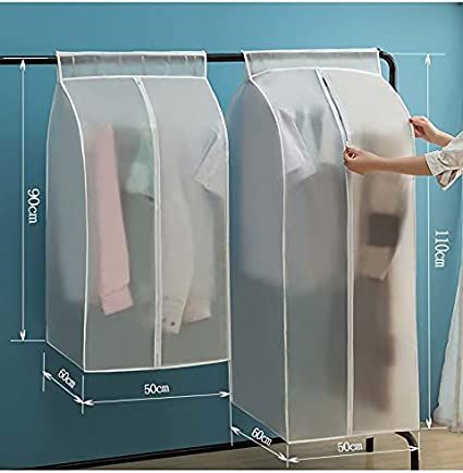 Garment Clothes Cover Storage Bag, GQC 2 Pcs PEVA Dustproof Wardrobe Hanging Protector Rack Organizer with Full Zipper and Magic Tape for Closet Suit Coats Jackets Dress : Amazon.co.uk: Home & Kitchen Closet Clothes Storage, Garment Cover, Suit Covers, Suit Bag, Hanging Clothes, Garment Racks, Wardrobe Storage, Storage Bags For Clothes, Bag Cover