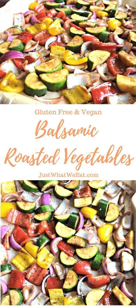 Balsamic Roasted Vegetables, Balsamic Vegetables, Gluten Free Sides Dishes, Roasted Vegetable Recipes, Vegan Side Dishes, Roast Recipes, Healthy Side Dishes, Veggie Dishes, Roasted Veggies