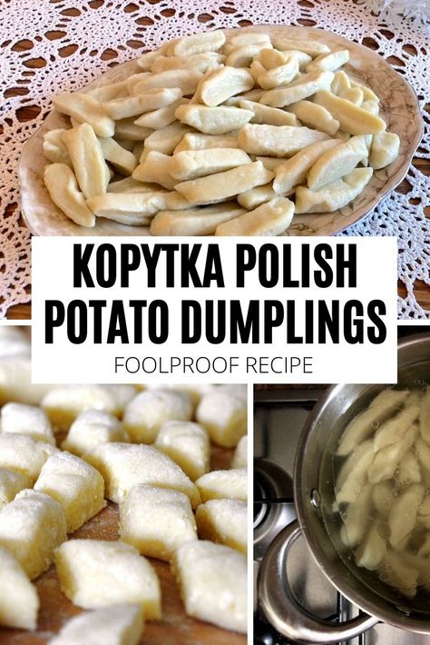 Looking for Polish kopytka recipe? Check out this easy and fast recipe for Polish gnocchi and ways to serve them (sweet or savoury). Polish Potato Dumplings, Easy Polish Recipes, Potato Dumplings Recipe, Potato Dumpling Recipe, Polish Dumplings, Polish Food Recipes, Polish Dishes, Pierogi Recipe, Polish Foods