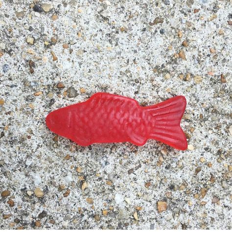 Swedish Fish Tattoo, Fish Stick And Poke Tattoo, Sweetish Fish, Swedish Fish Valentine, Weird Fishes Tattoo, Swedish Fish Candy, Fish Aesthetic, Fish Candy, Swedish Fish