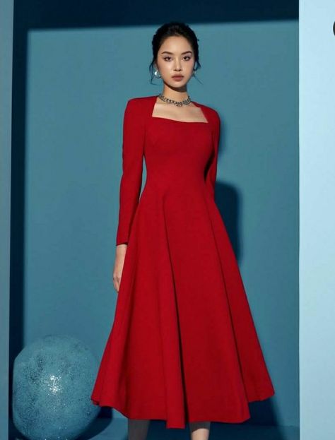 Red Dress Long Sleeve Elegant, White Long Dress, Cute Maternity Dresses, Dark Red Dresses, Classy Prom Dresses, Red Dresses Classy, Long White Dress, Stylish Party Dresses, Pretty Prom Dresses