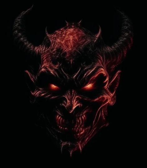 The devils face in the darkness Back Of Neck Tattoo Men, Demon Face, Devil Face, Devil Eyes, Creepy Faces, Evil Tattoos, Hell Fire, Back Of Neck Tattoo, Tina Louise