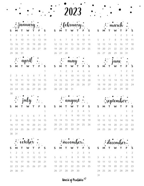 World Of Printables, Year At A Glance, 2023 Year, Photo Album Design, Coloring Calendar, 2024 Year, Calendar 2023, School Calendar, Simple Iphone Wallpaper