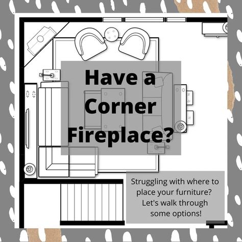 The corner fireplace.....is it friend or foe? The corner fireplace seems like such a cool idea, right? A corner fireplace can feel like a fresh take on a traditional family room layout. But, sometimes, when you are trying to arrange enough furniture in your family room with a corner fireplace, it can definitely feel like you are fighting against that lovely, architectural feature.... #cornerfireplace #familyroomfurniture #familytime #familyroomdecor #happyhouse #nestdesign #lovewhereyoulive Diagonal Living Room Layout, Fireplace Furniture Layout, Corner Fireplace Layout, Fireplace Furniture Arrangement, Corner Fireplace Furniture Arrangement, Corner Fireplace Living Room, Corner Fireplaces, Rectangle Living Room, Fireplaces Layout