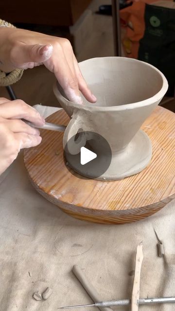 Ceramic Pour Over, Ceramics Videos, How To Make Ceramic, Pour Over Coffee Maker, Soft Clay, Pottery Videos, Coffee Dripper, Cozy Mornings, Slab Pottery