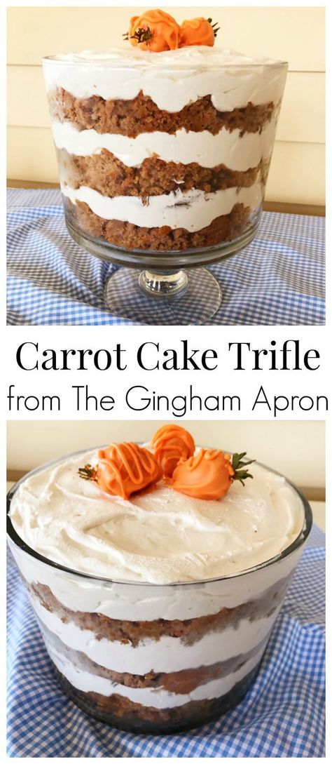 Carrot Cake Trifle, Trifle Bowl Recipes, Cake Trifle, Trifle Dessert Recipes, Savory Cakes, Dessert Parfait, Trifle Bowl, Trifle Desserts, Easter Food