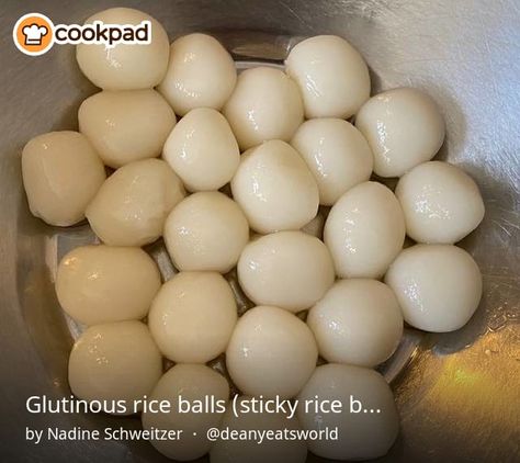 Glutinous Rice Balls Recipe, Sticky Rice Balls, Rice Balls Recipe, Glutinous Rice Balls, Sweet Sushi, Fruit And Veg Shop, Grass Jelly, Dessert Places, Things To Eat