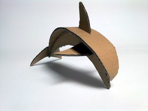 Cardboard dolphin – simple toy on Behance Diy Dolphin, Dolphin Project, Dolphin Craft, Simple Building, Recycled Art Projects, Cardboard Toys, Simple Toys, Cardboard Art, Diy Cardboard