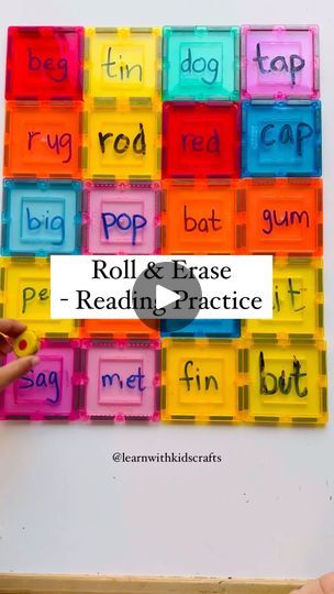 158K views · 396 reactions | SAVE this phonics game and boost reading skills. Write cvc words on magnetic tiles with a dry erase marker. Have your child roll an eraser or anything fun, read the word on that tile and erase. 

Save and share. Tag us if you give it a try.

Follow @learnwithkidscrafts for more.
#earlyreaders #learningtoread #cvcwords #cvc #earlyliteracy #kindergarten #phonicsgames 

Want to see more cvc word activities?? Let me know in the comments. | Learn with Kids Crafts | david0ff_01 · Original audio Nonsense Word Games, Cvc Words Activities, Easy Learning Activities, Cvc Word Games, Grandparents Activities, Phonics Ideas, Writing Cvc Words, Multi Sensory Learning, Cvc Word Activities